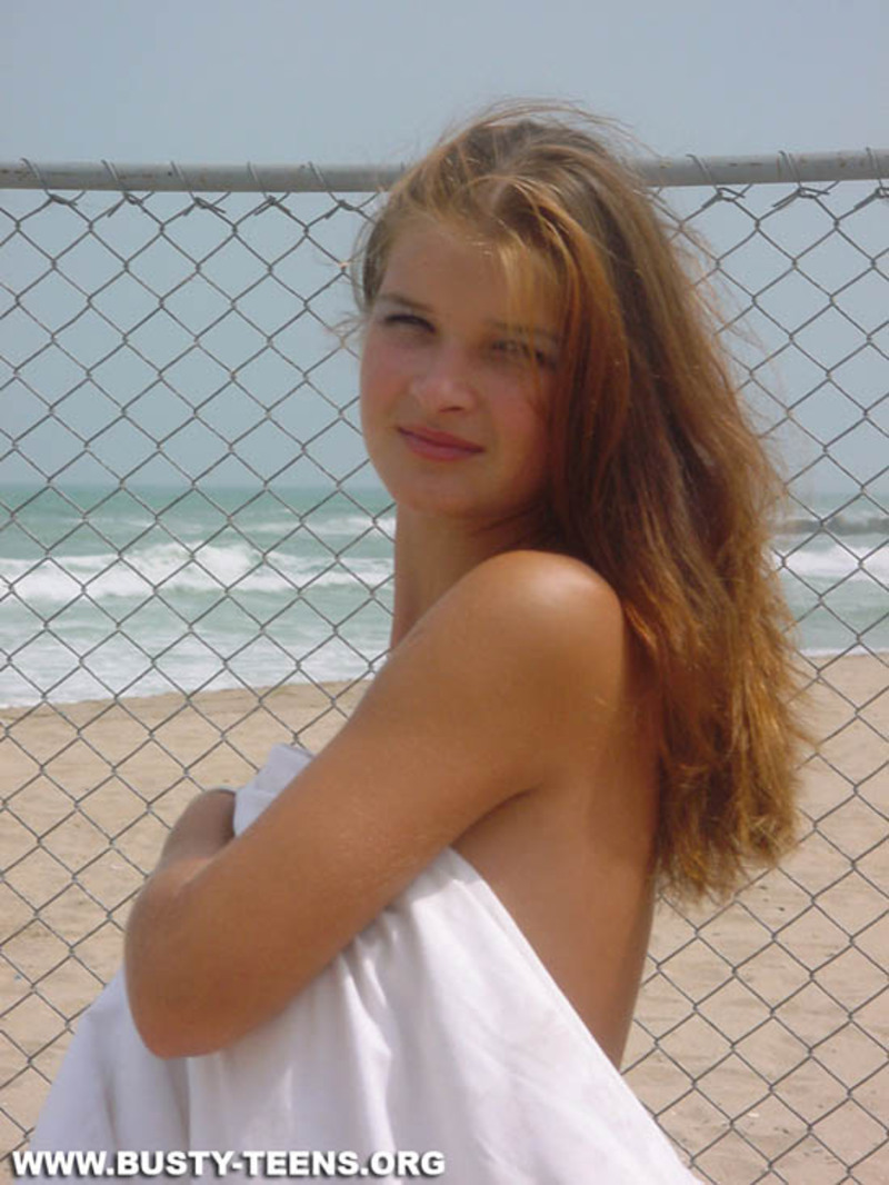 Busty teen on the beach - 14